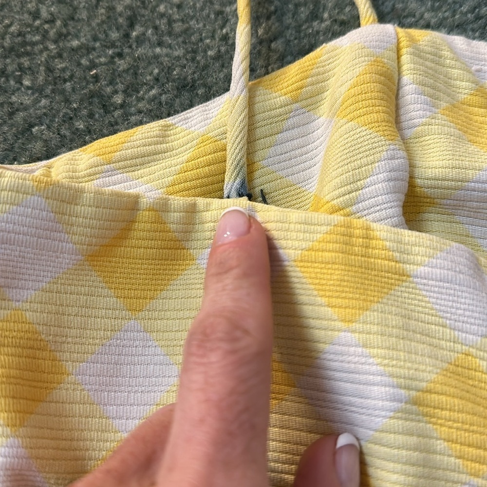 Vintage yellow checkered tulip dress, small/medium - Picture 9 of 10